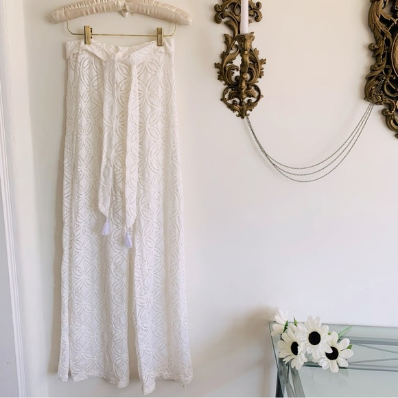TRINA TURK WHITE CROCHET PANTS - Picture 3 of 13